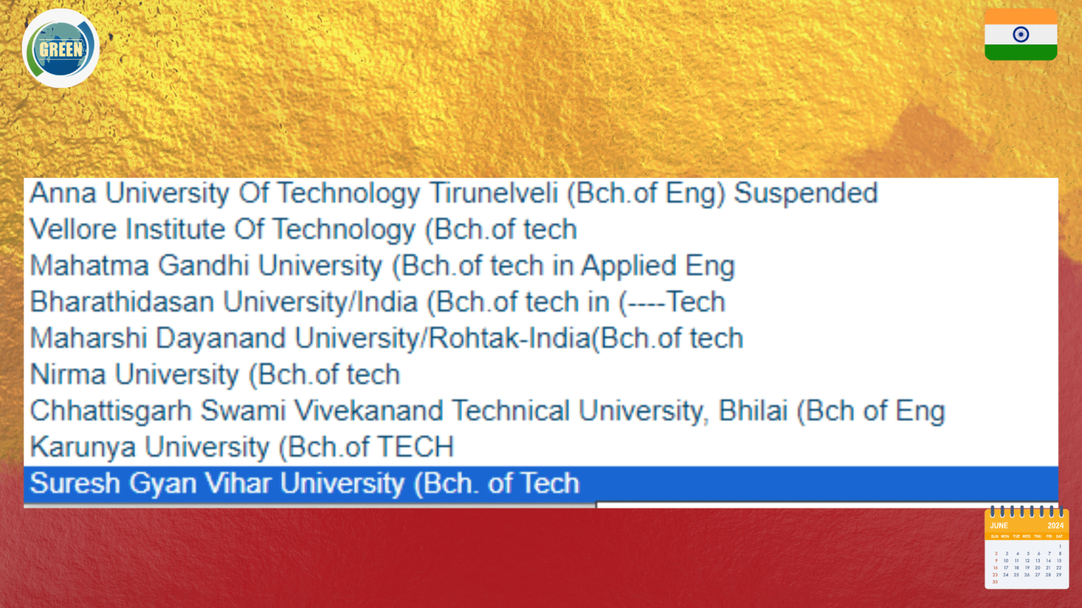 Indian Universities