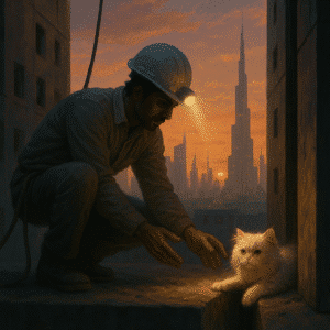 Dubai engineer rescues cat